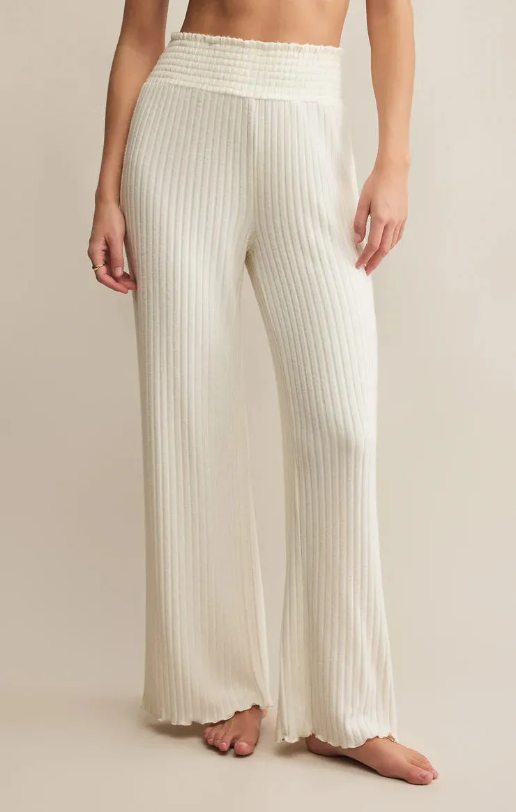 Dawn Smocked Rib Pant-Bone