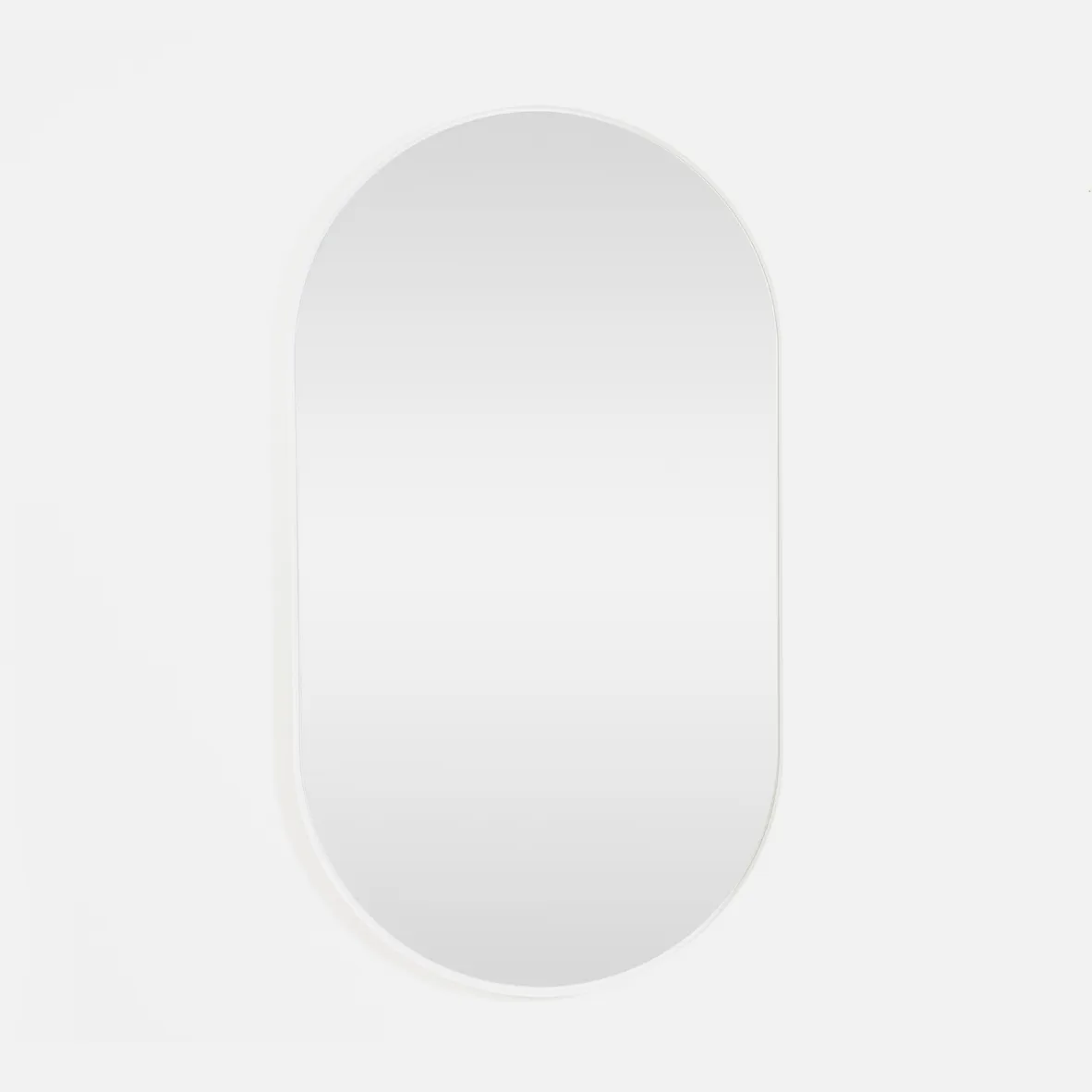 Deep Frame Pill Mirror - White