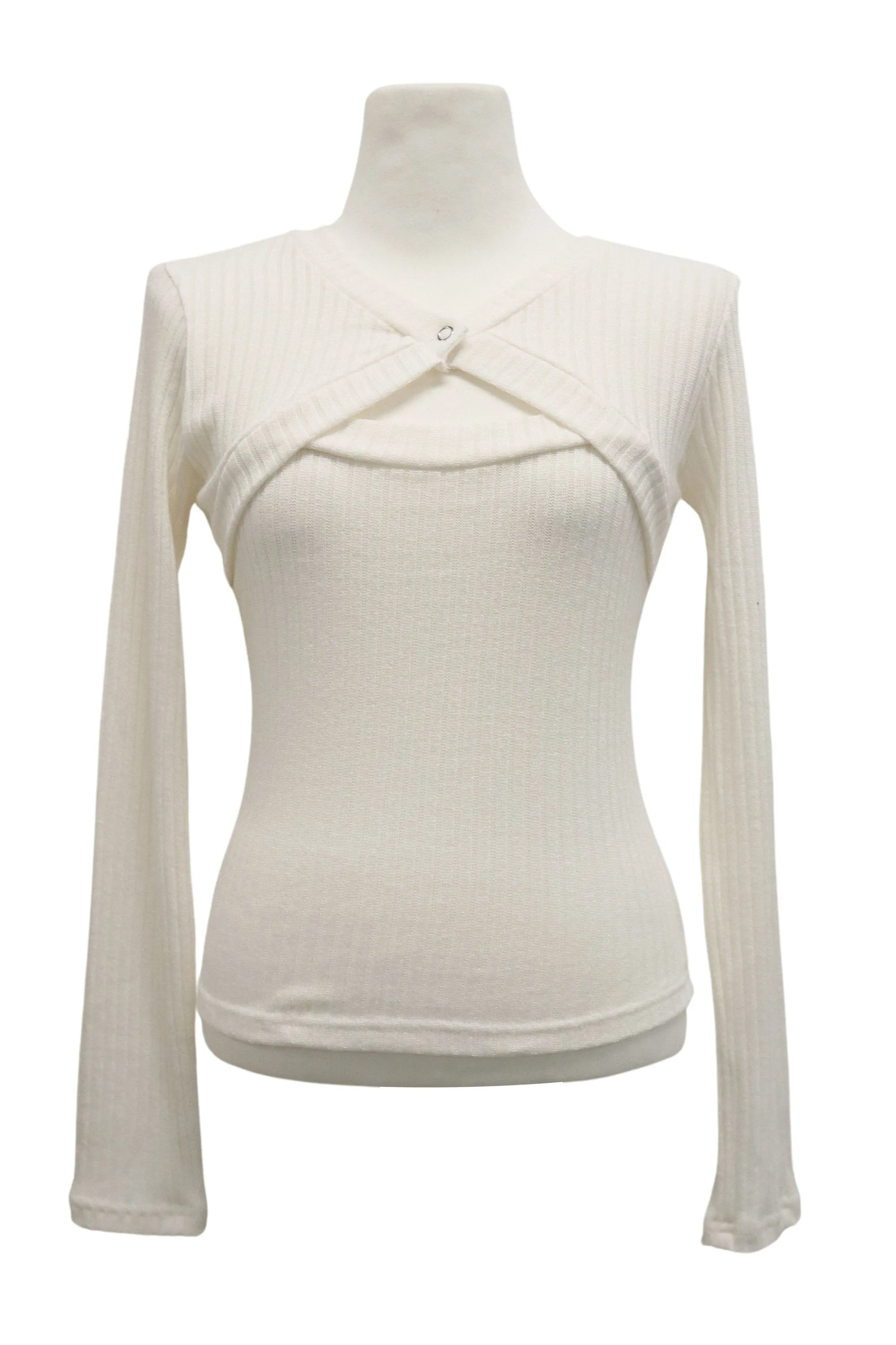 Della Cut Out Ribbed Top