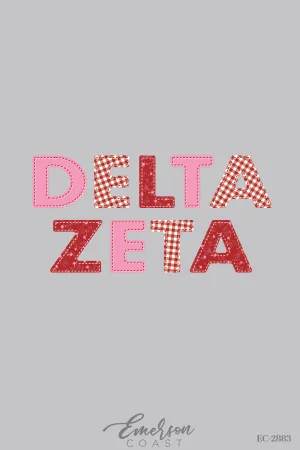 Delta Zeta Red and Pink Patterned Recruitment Tee