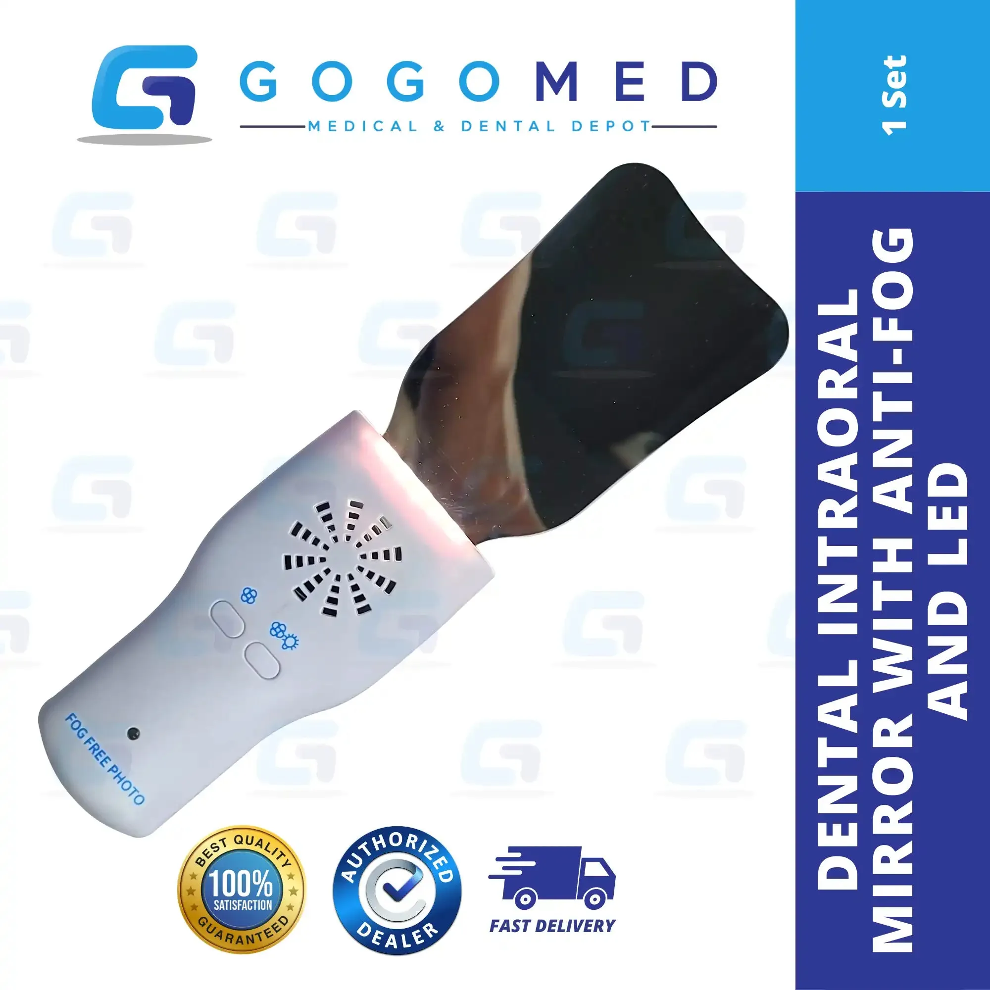 Dental Intraoral Mirror with Anti-Fog and LED