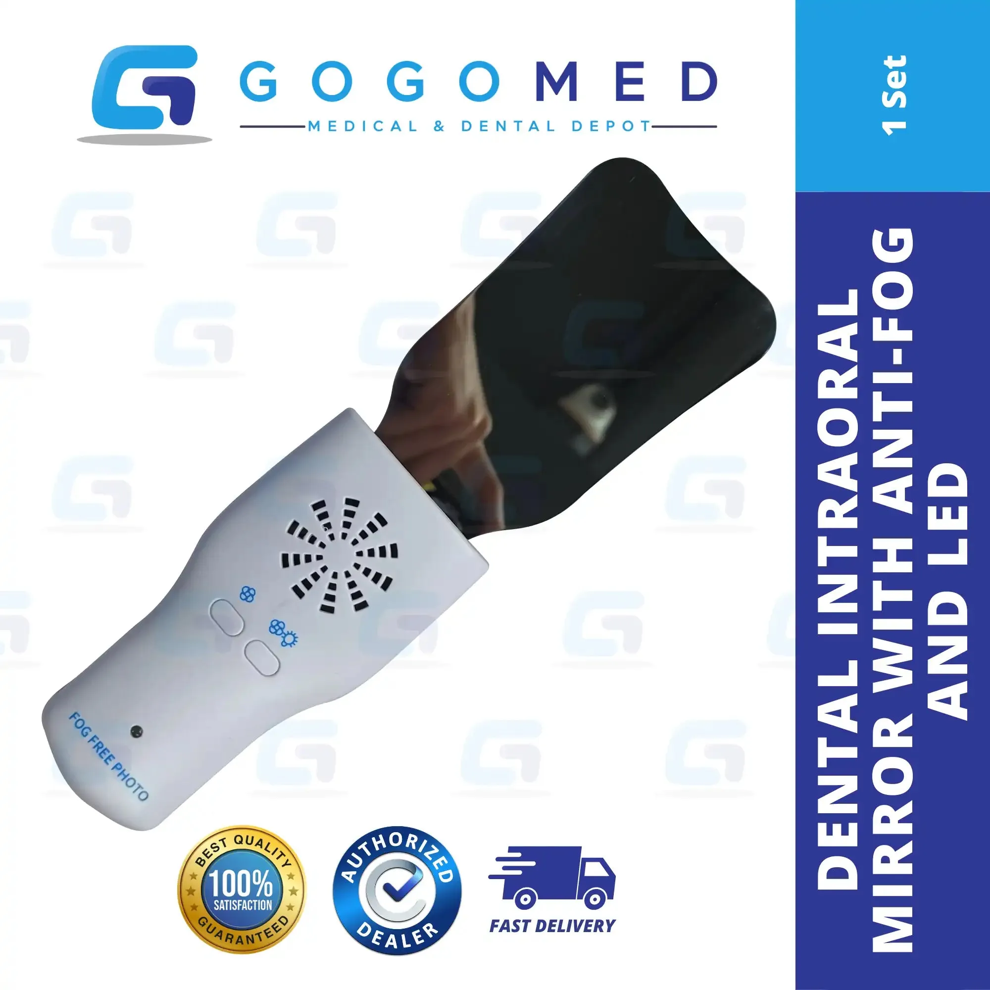 Dental Intraoral Mirror with Anti-Fog and LED