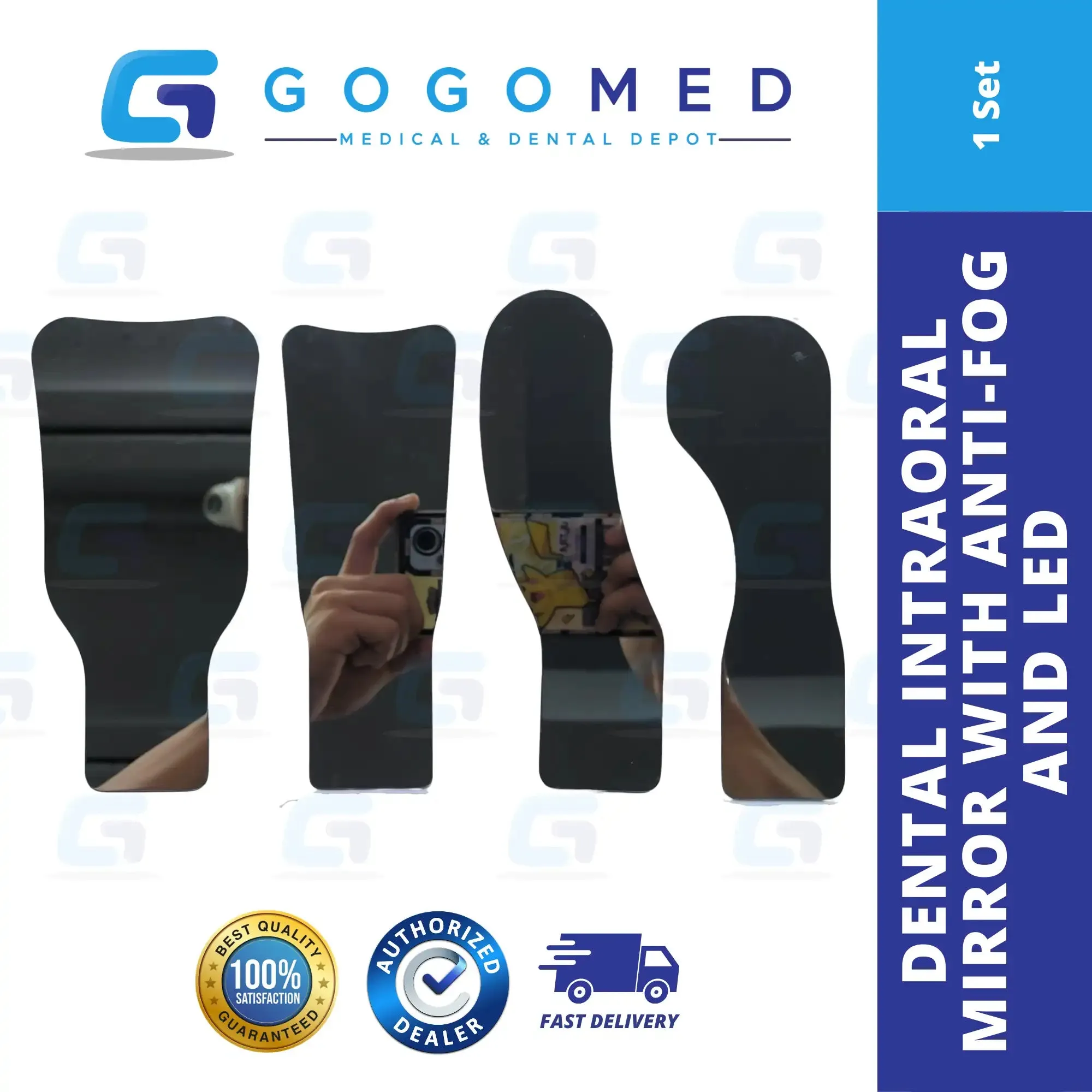 Dental Intraoral Mirror with Anti-Fog and LED