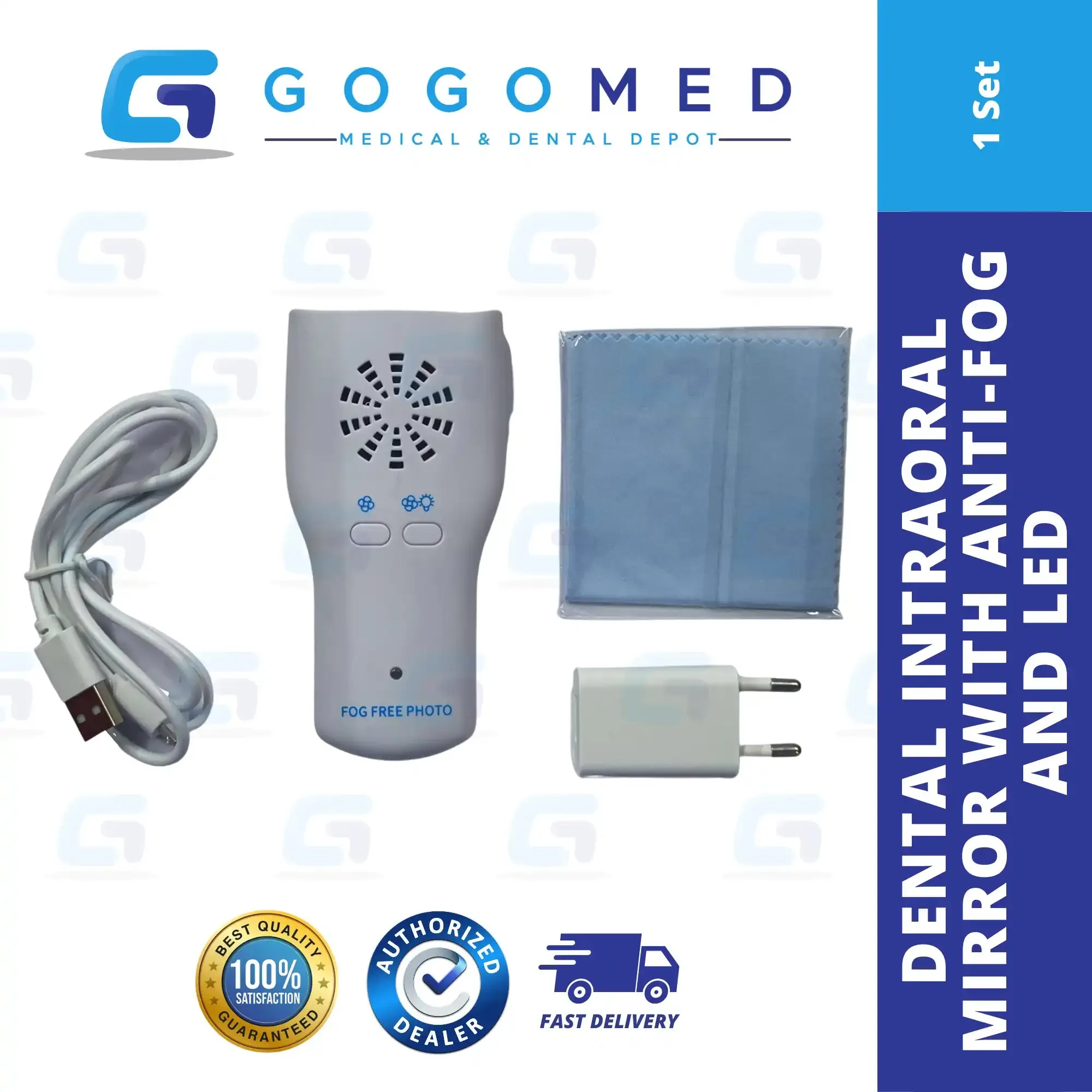Dental Intraoral Mirror with Anti-Fog and LED