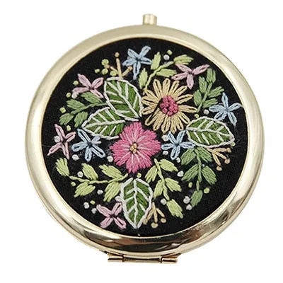 DIY Kits Embroidery Flower Compact makeup mirror