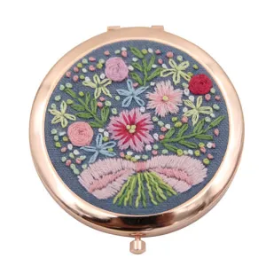 DIY Kits Embroidery Flower Compact makeup mirror