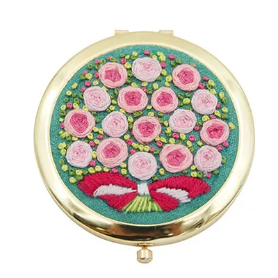 DIY Kits Embroidery Flower Compact makeup mirror