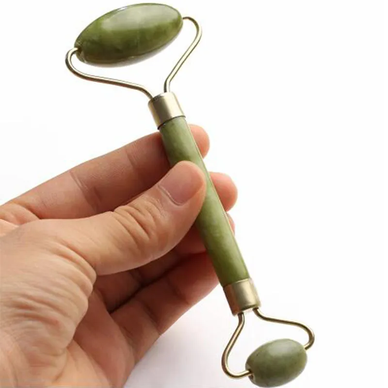 Double Ended Green Jade Facial Roller Face & Neck Slimming Beauty Massager Health Care