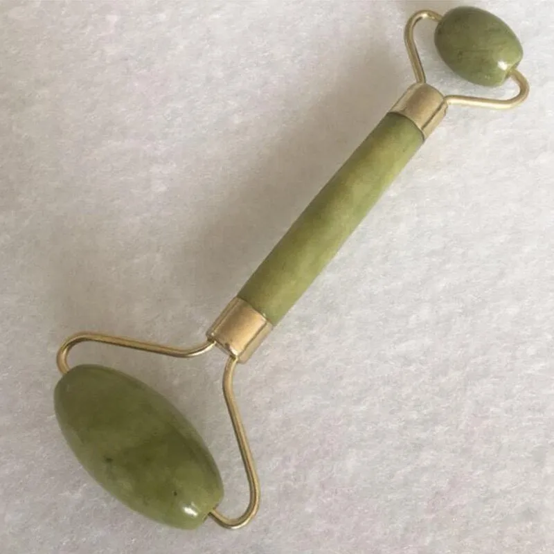 Double Ended Green Jade Facial Roller Face & Neck Slimming Beauty Massager Health Care