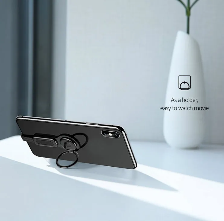 Dual Apple Interface Ring Bracket Adapter USAMS 3.5mm Audio and Charger Phone Holder 2A Fast Charging OTG Adapter for iPhone iOS 3.5mm interface