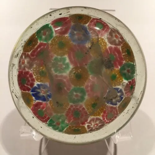 Early 1930s Chinese Art Glass Paperweight Patterned Complex Millefiori
