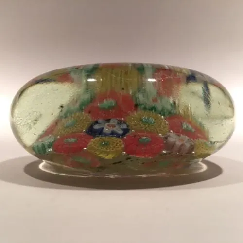 Early 1930s Chinese Art Glass Paperweight Patterned Complex Millefiori