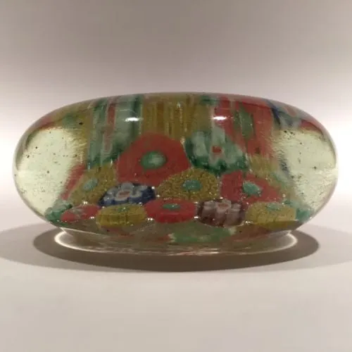 Early 1930s Chinese Art Glass Paperweight Patterned Complex Millefiori
