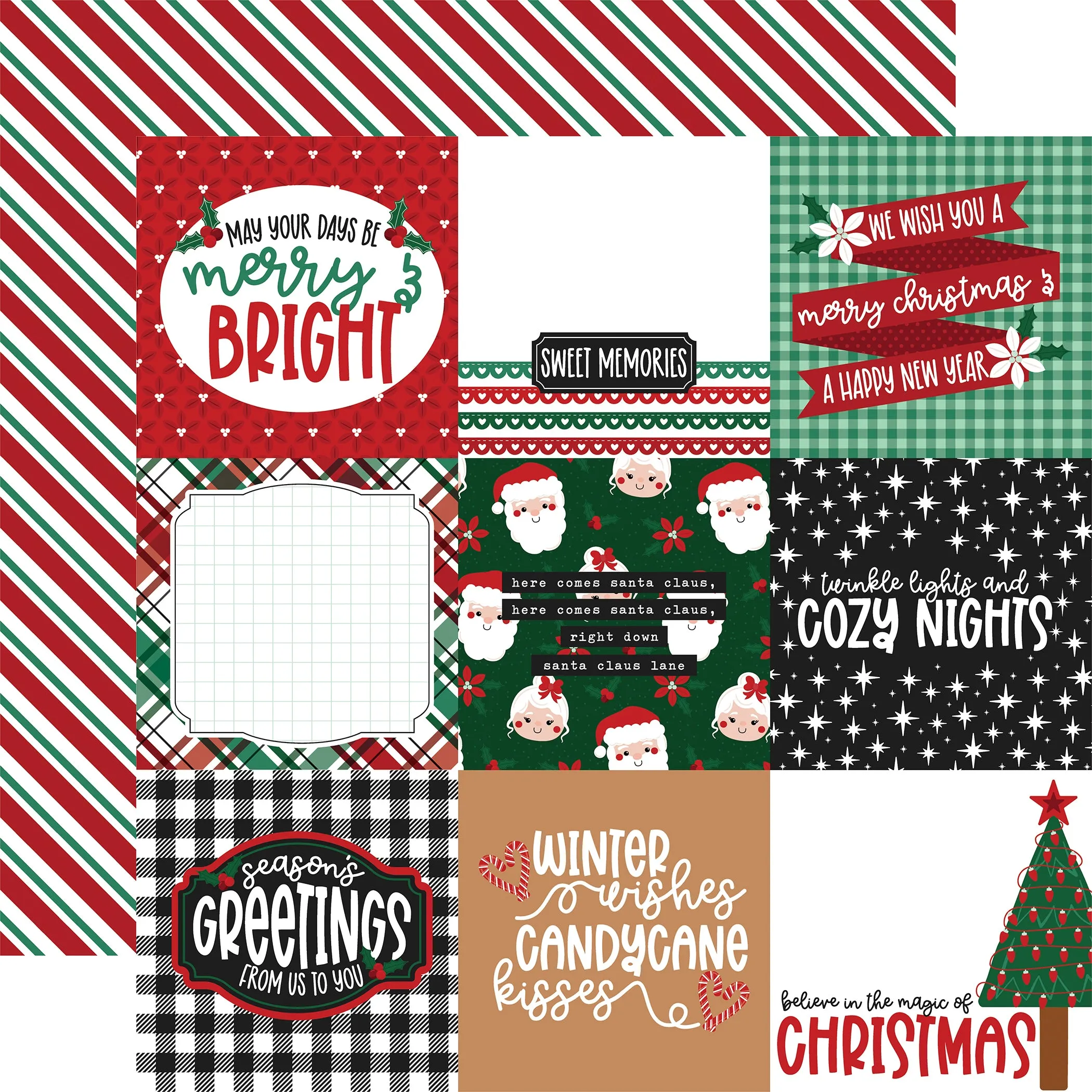 Echo Park -  Baking Spirits Bright - 12x12 Single Sheet / 4x4 Journaling Cards