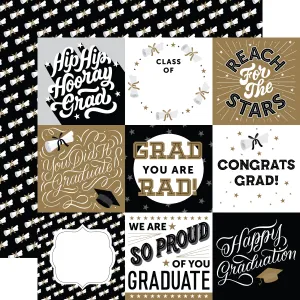 Echo Park - Graduation - 12x12 Single Sheet / 4x4 Journaling Cards