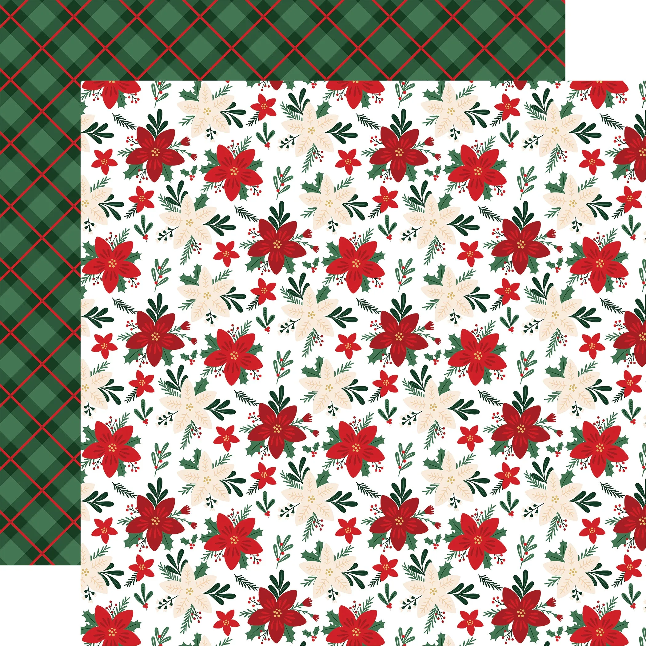 Echo Park - Nutcracker Christmas - 12x12 Single Sheet /Merry Floral