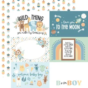 Echo Park - Our Baby Boy - 12x12 Single Sheet / 6x4 Journaling Cards