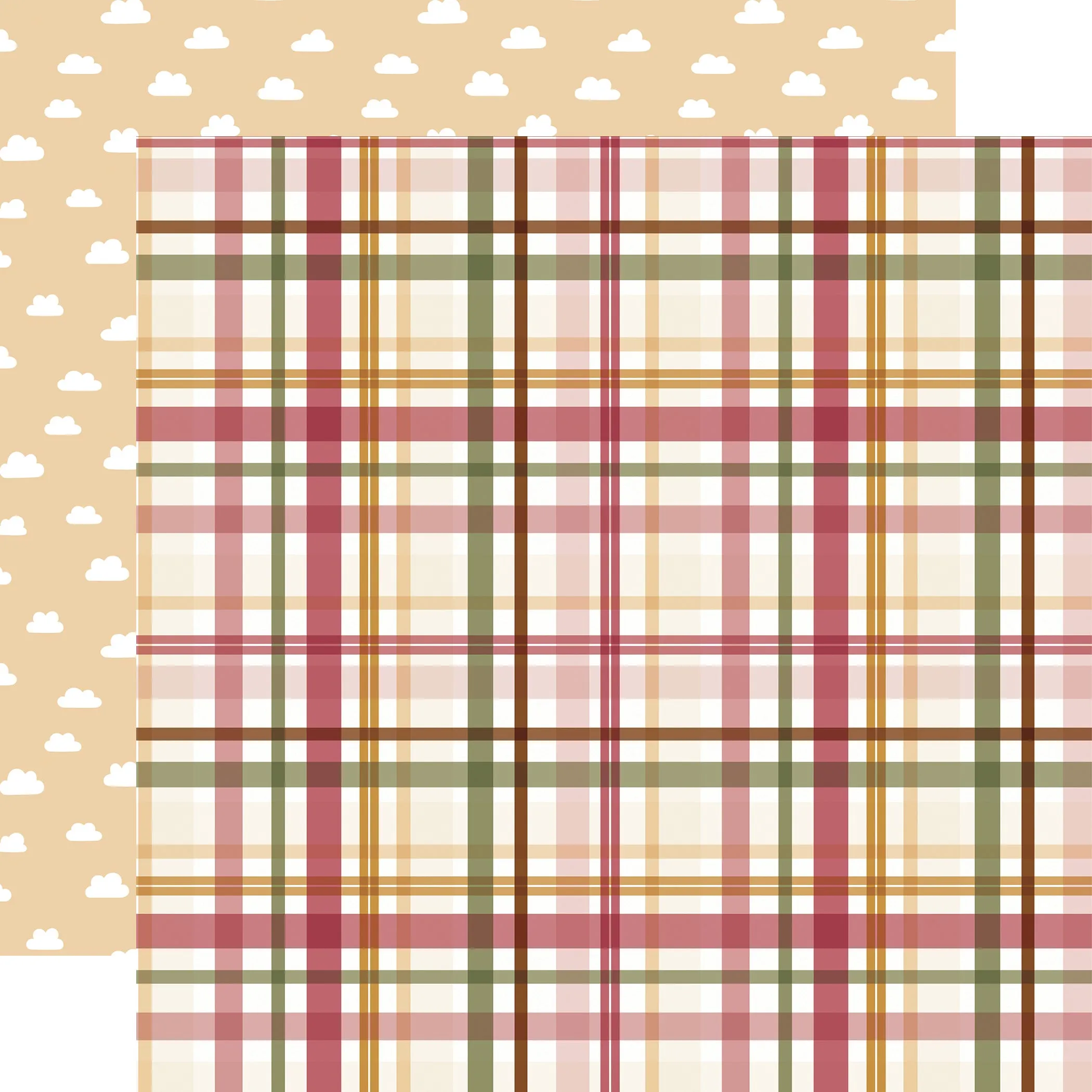 Echo Park - Special Delivery Baby Girl - 12x12 Single Sheet / Loved Girl Plaid