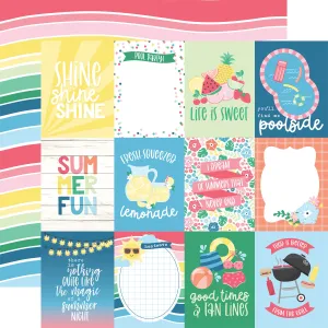 Echo Park - Sun Kissed - 12x12 Single Sheet / 3x4 Journaling Cards