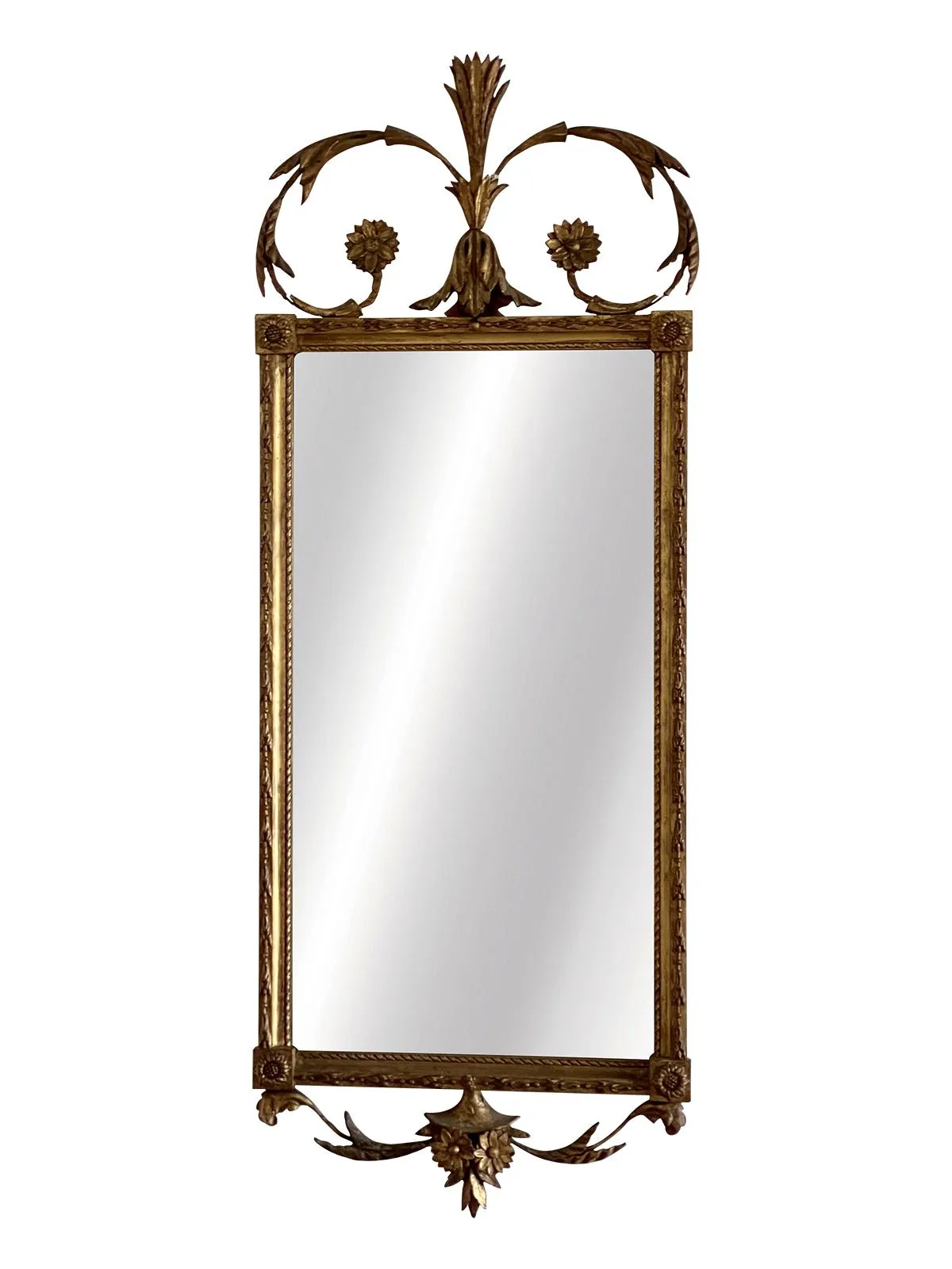 Elegant Continental Baroque Carved & Gilded Mirror 18th Century