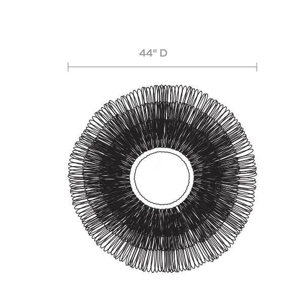 Eliza White Cane Round Mirror
