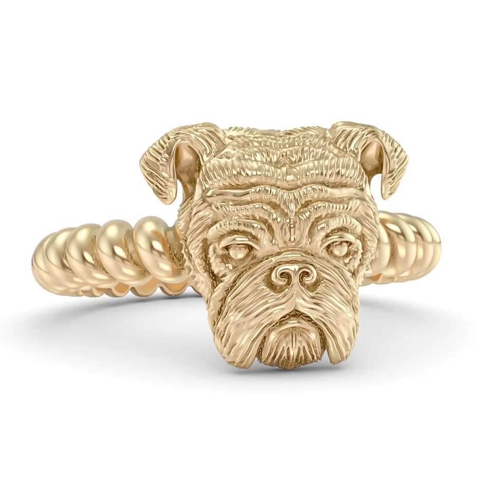 English Bulldog Breed Twisted Wire Rope Ring