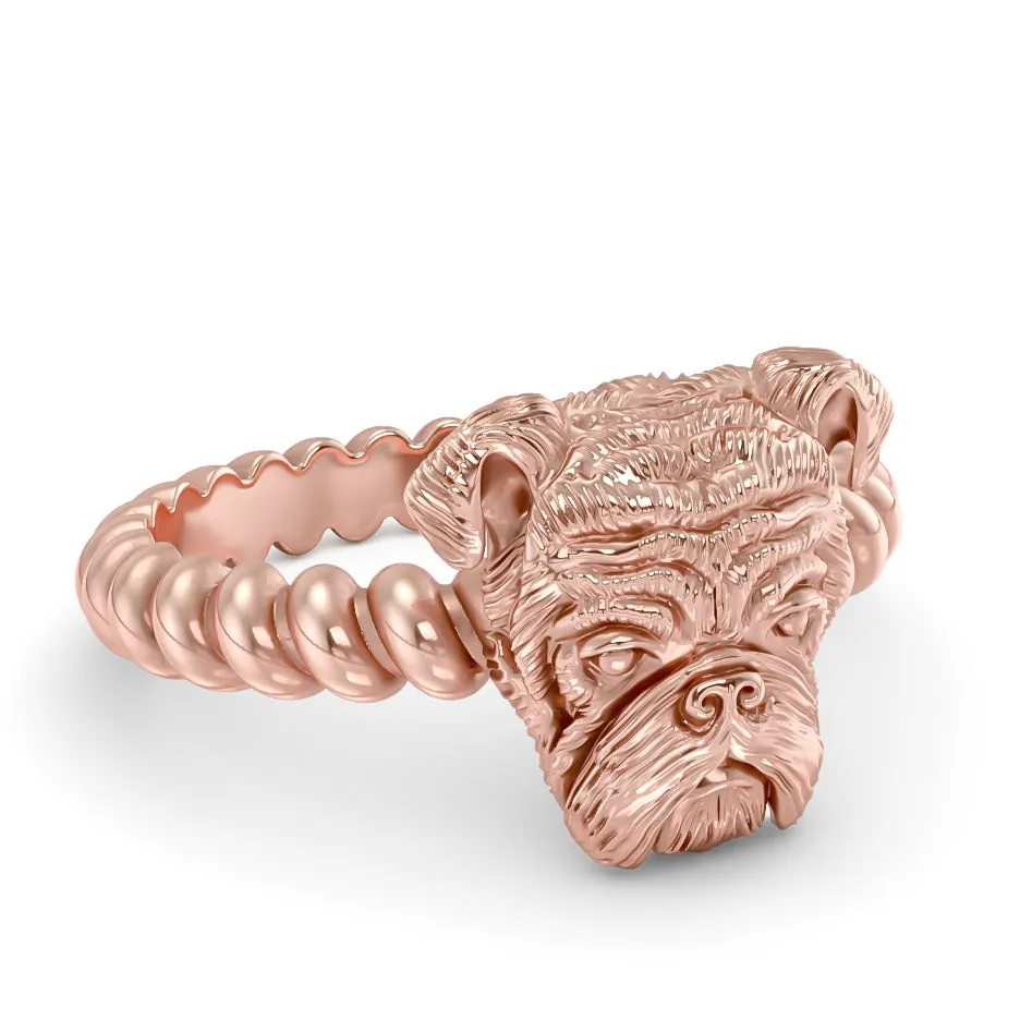 English Bulldog Breed Twisted Wire Rope Ring