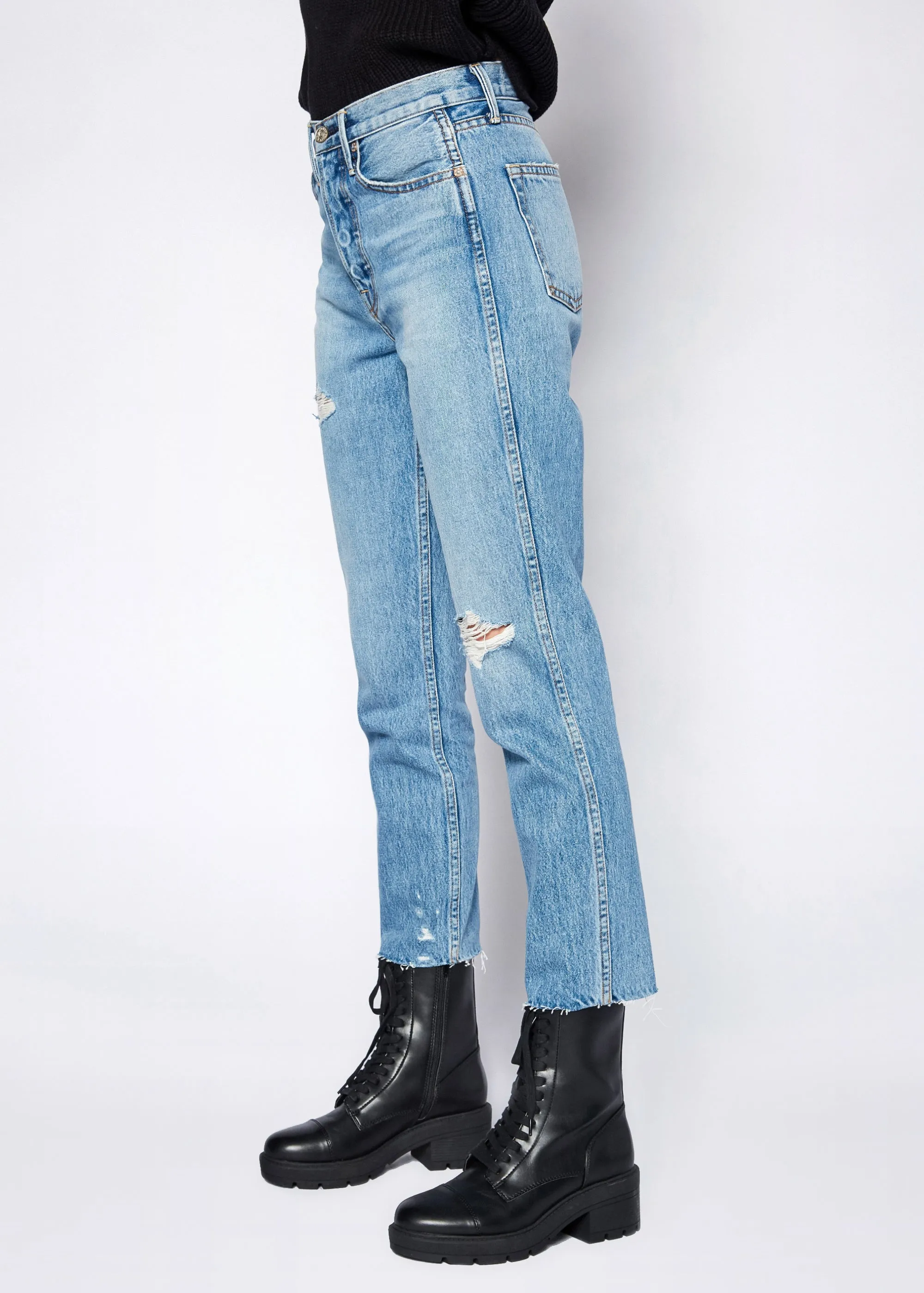 Eve High Rise Crop Slim Straight