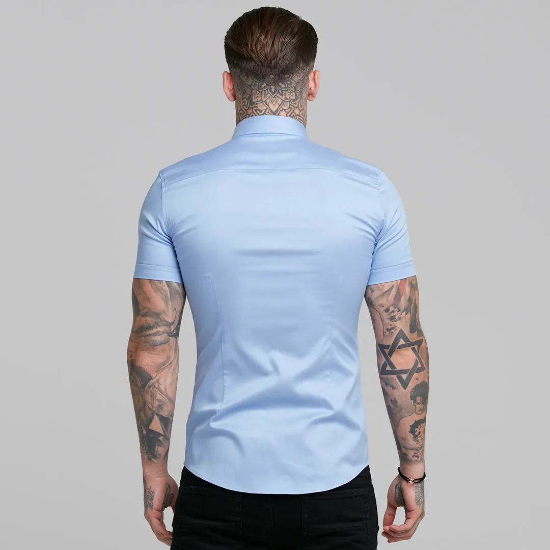 Father Sons Super Slim Luxe Ultra Stretch Cornflower Blue Short Sleeve -  FS386