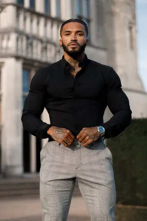 Father Sons Super Slim Scuba Black Long Sleeve Stretch - FS829