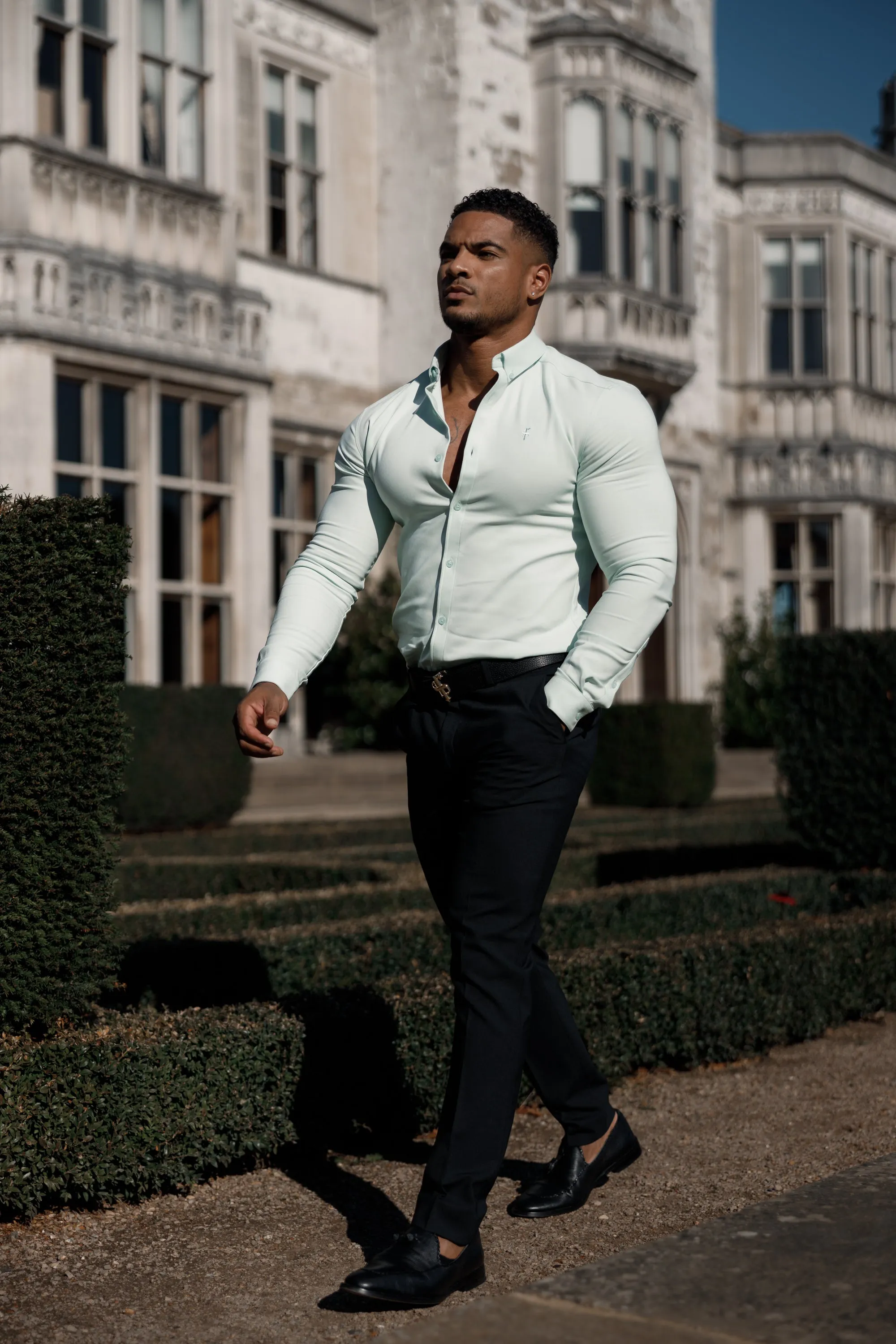 Father Sons Super Slim Scuba Mint Green Long Sleeve Stretch - FS878
