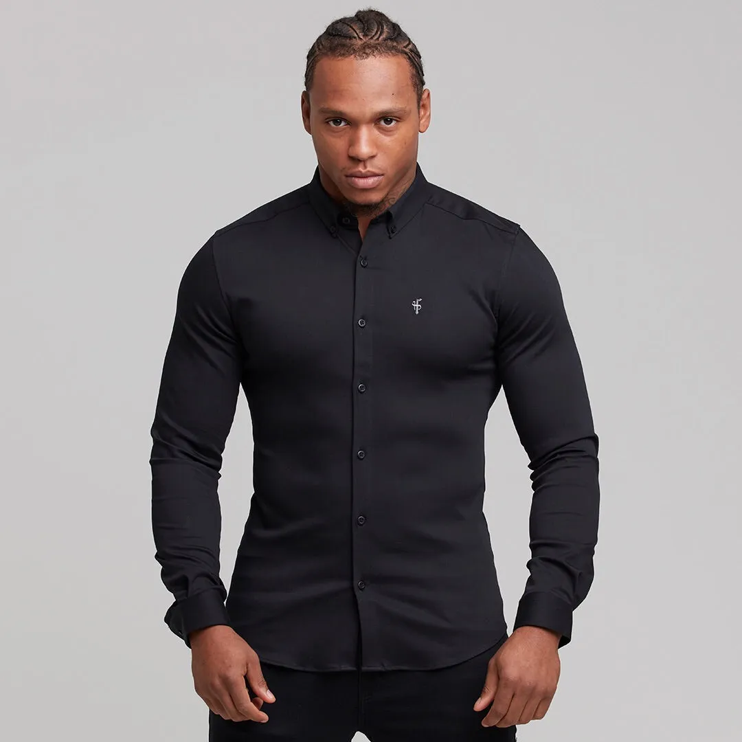 Father Sons Super Slim Stretch Black Denim Long Sleeve (Silver Emblem) - FS295