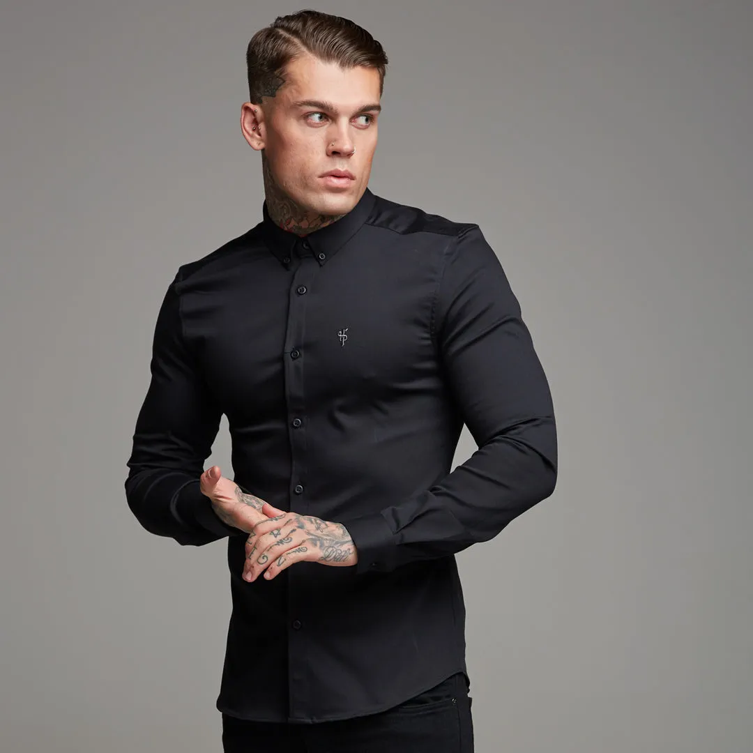 Father Sons Super Slim Stretch Black Denim Long Sleeve (Silver Emblem) - FS295