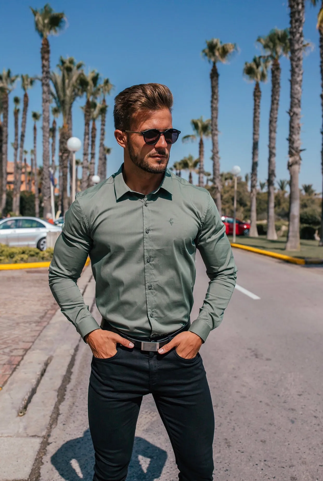 Father Sons Super Slim Stretch Classic Khaki - FS233