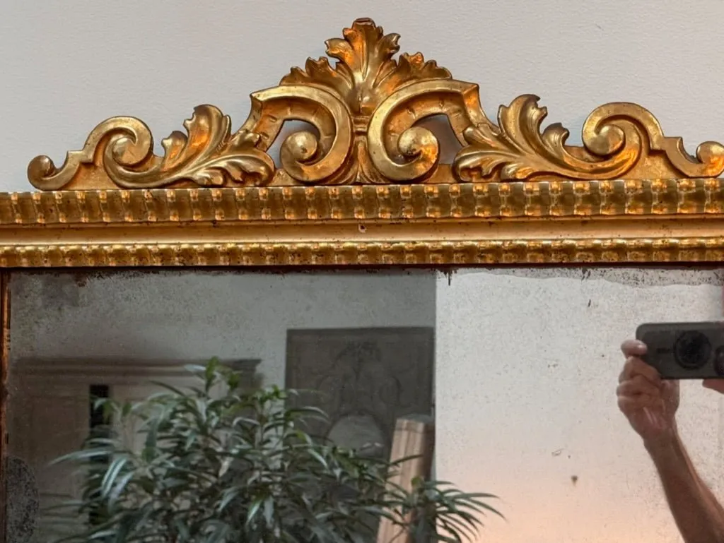 Fine, Large, Carved and Gilded Directoire Mirror with (removeable) Crest