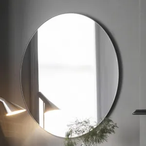 FITZ 100cm Black Round Wall Mirror
