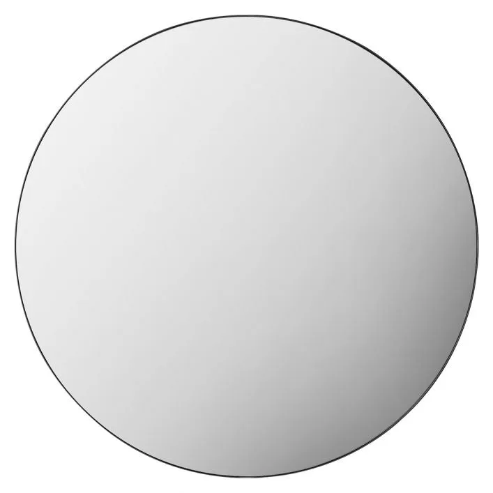 FITZ 100cm Black Round Wall Mirror