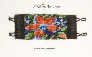 Flat Bracelet Orchid Red & Blue