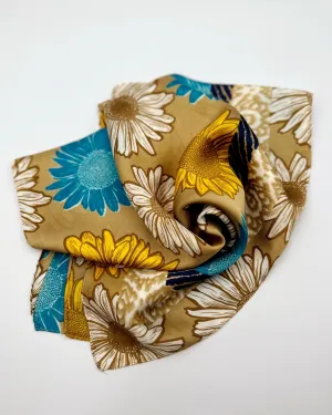 Floral Print Silky Bandana Scarf