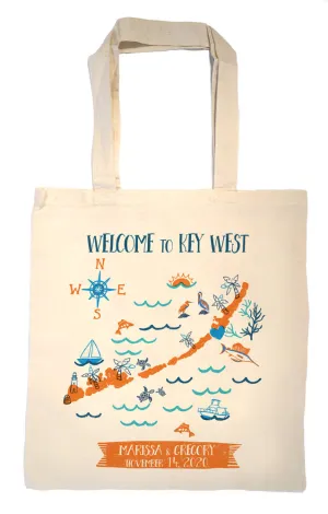 Florida Keys Wedding Welcome Tote Bag-Custom Wedding Tote