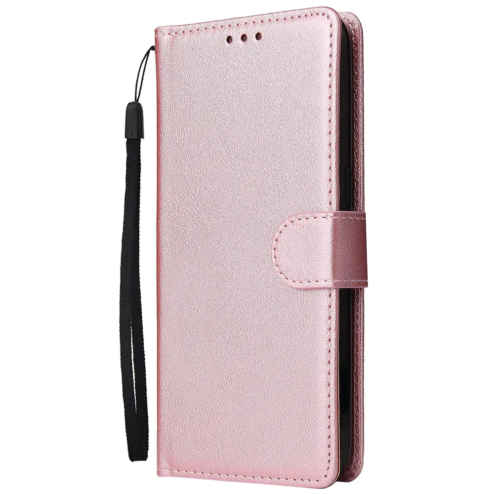 For OPPO Realme 5 Rro Cellphone Cover Buckle Closure Cards Holder Wallet Design Stand Function PU Leather Smart Shell Overall Protection  red