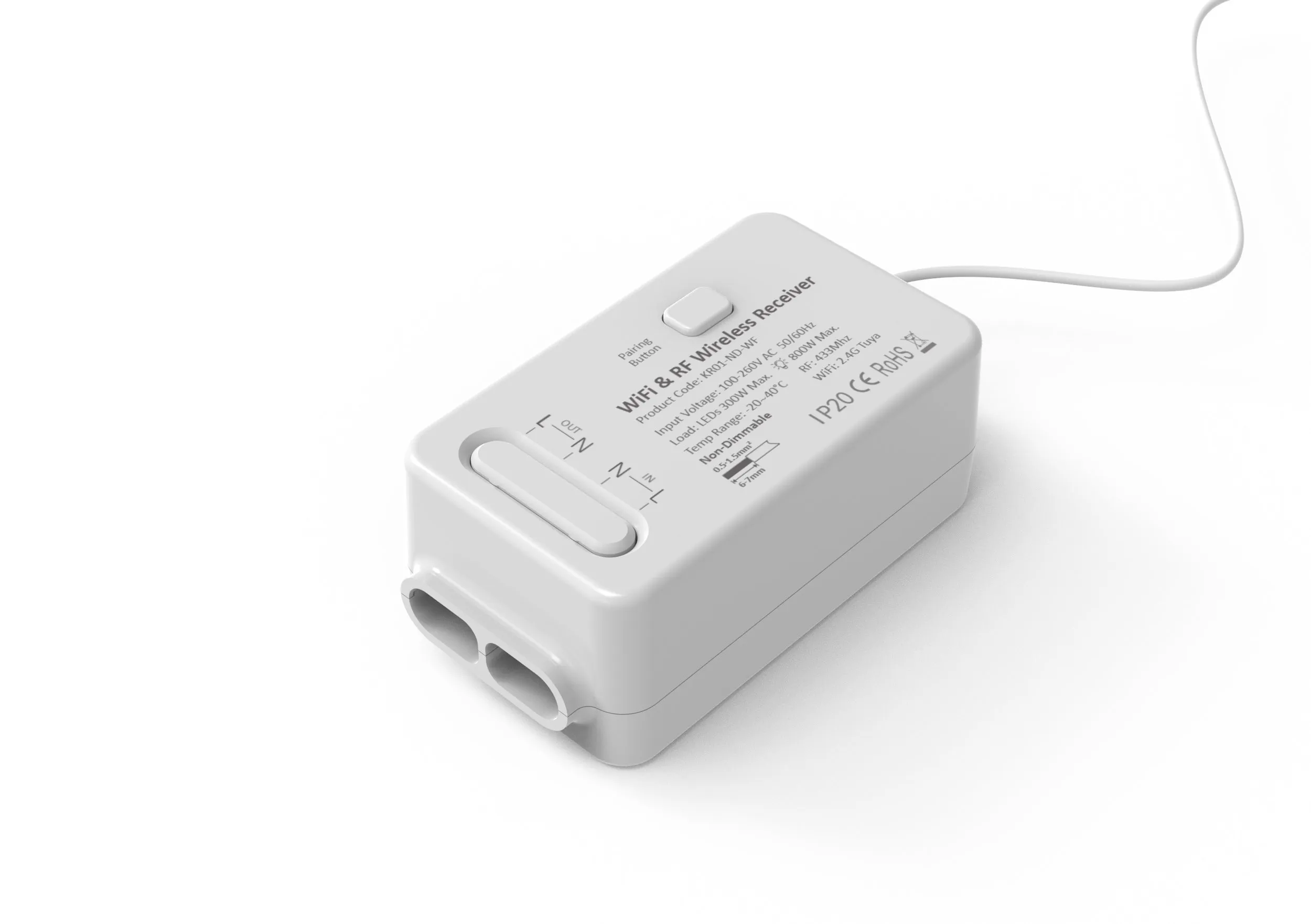 Forum CUL-40039 Culina 1 Channel Smart Tuya RF Receiver & Wifi Kinetic Switch IP20 White