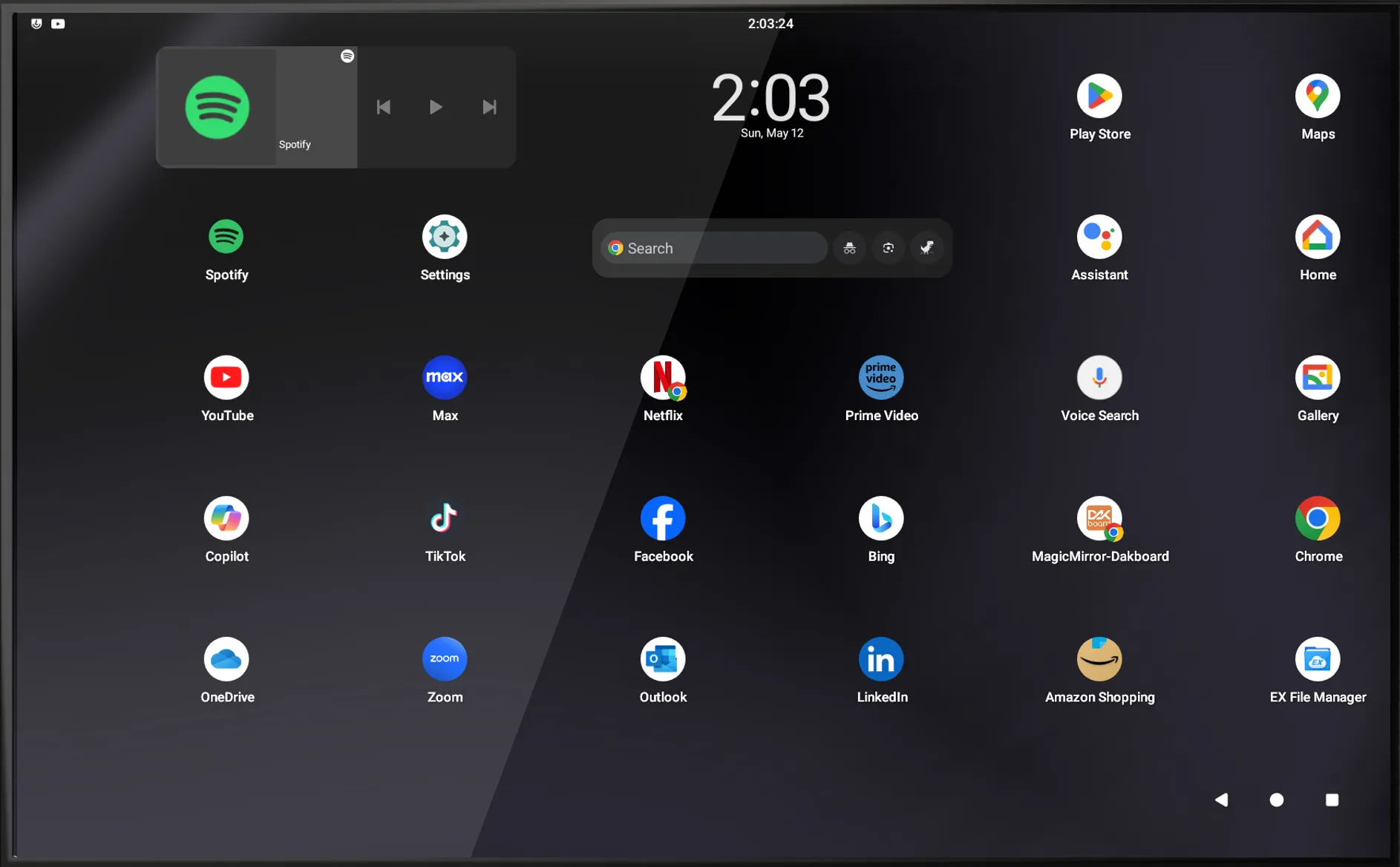 Framed DAKboard Android Touchscreen Smart Mirror - 32"Samsung QLED in 19"X30"X2" Satin Black Aluminum Frame