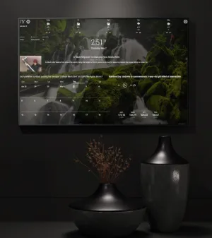 Framed DAKboard Smart Mirror - 32"HD Display in 19"X30"X2" Satin Black Aluminum Frame