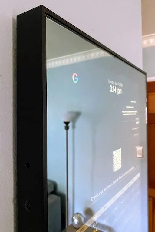 Framed Full-Length Google Assistant Smart Mirror - 32" Samsung QLED in a  60" X 30" X 2" Satin Black Aluminum Frame