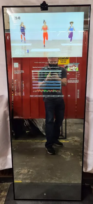Framed Full-Length Google Assistant Smart Mirror - 32" Samsung QLED in a  60" X 30" X 2" Satin Black Aluminum Frame