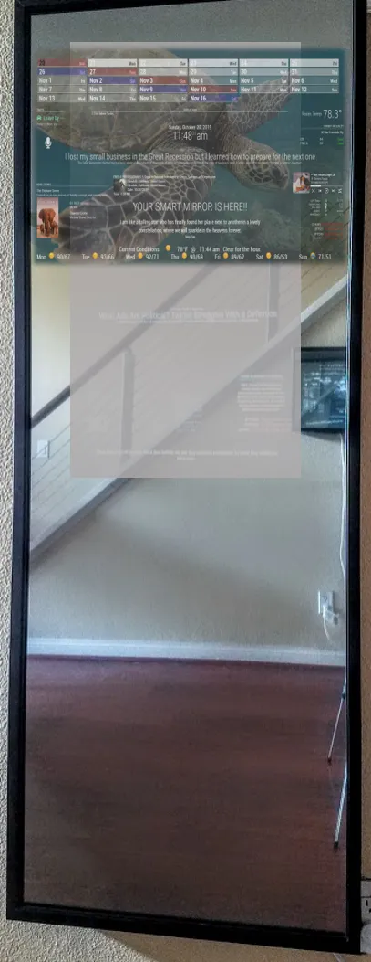 Framed Full-Length Google Assistant Smart Mirror - 32" Samsung QLED in a  60" X 30" X 2" Satin Black Aluminum Frame