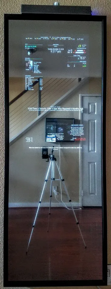 Framed Full-Length Google Assistant Smart Mirror - 32" Samsung QLED in a  60" X 30" X 2" Satin Black Aluminum Frame