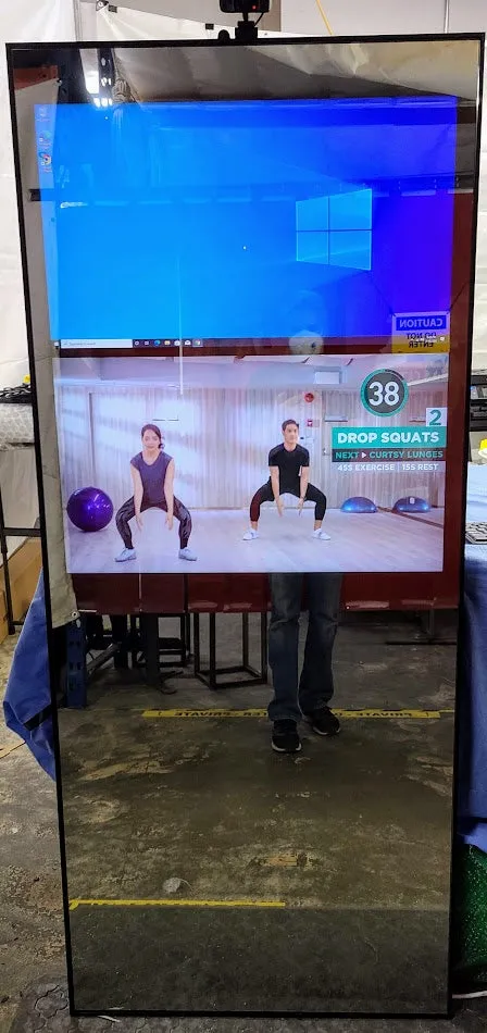 Framed Full-Length Google Assistant Smart Mirror - 32" Samsung QLED in a  60" X 30" X 2" Satin Black Aluminum Frame