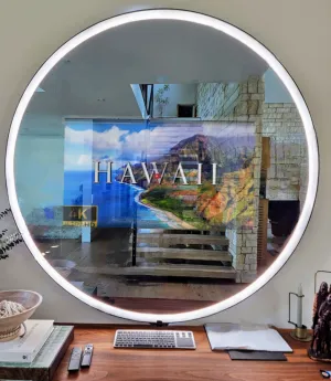 Frameless Google Assistant Smart Vanity Mirror - 32" Samsung 4K QLED - 50" X 2"